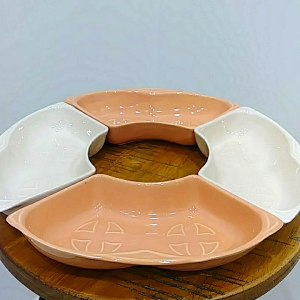 Vintage Mid Century Modern Maurice Pottery Lazy Susan (USA California)